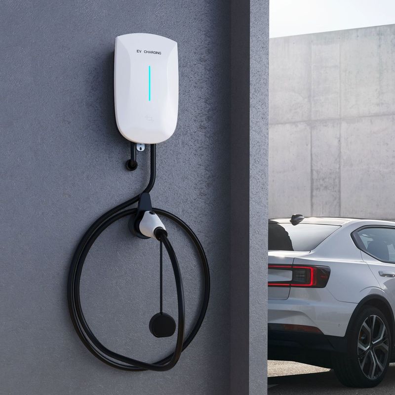 Muuropgeladen 7kw Type 2 EV Charger European Standard App Control Snel opladen