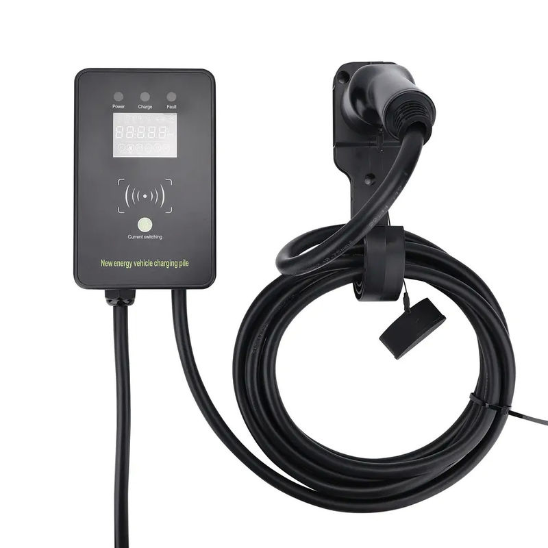 AC 220V Swiping Card 5 versnellingen Wandgebouwde EV-oplaadstation met LED-scherm