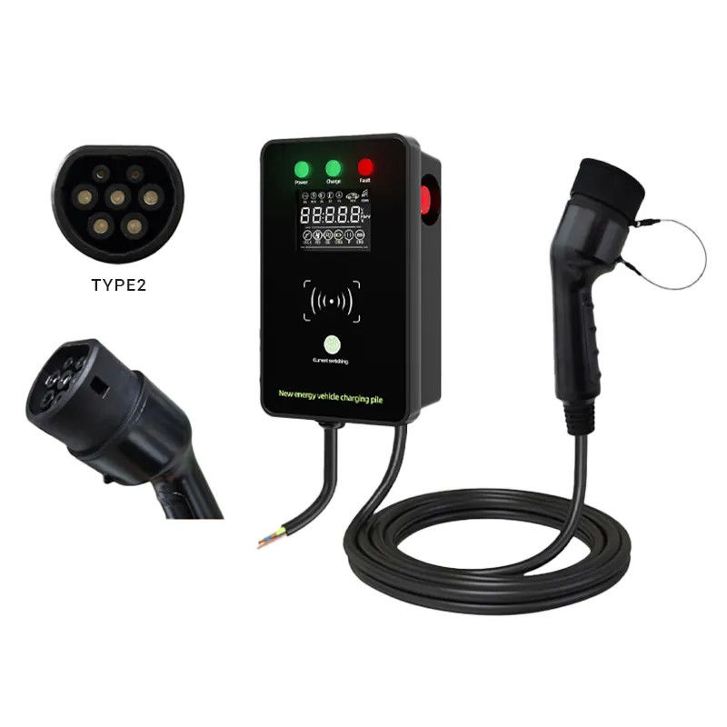AC 220V Swiping Card 5 versnellingen Wandgebouwde EV-oplaadstation met LED-scherm
