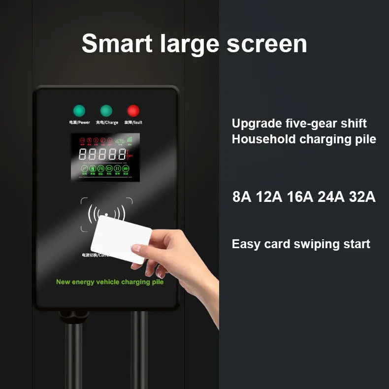 Type1 en Type2 Smart Grotere scherm Wand gemonteerd EV oplaadstation Blauwe tand