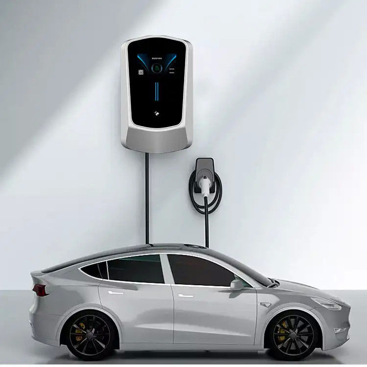4.3 inch scherm 11kw 22kw muur gemonteerde laadpunten voor auto's met 5 meter kabel
