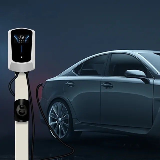 4.3 inch scherm 11kw 22kw muur gemonteerde laadpunten voor auto's met 5 meter kabel