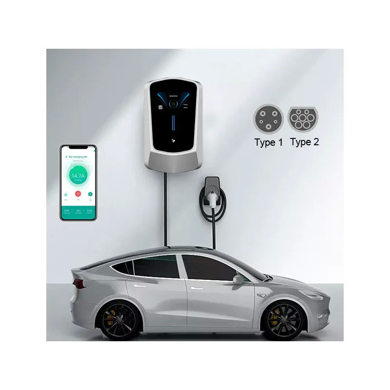 Kolom gemonteerd Type 1 Type 2 Ev Wandbox Charger UV-bestand