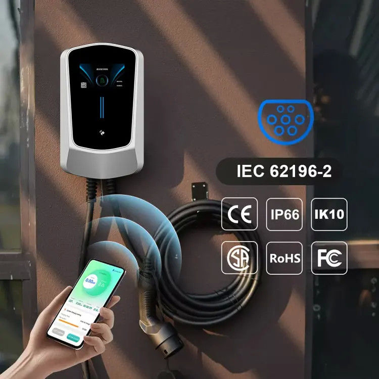 Kolom gemonteerd Type 1 Type 2 Ev Wandbox Charger UV-bestand