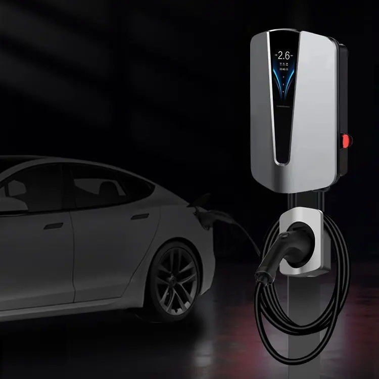 4.3 inch scherm 22 kilowatt 5m kabel muur EV-lader voor Tesla snel opladen thuis