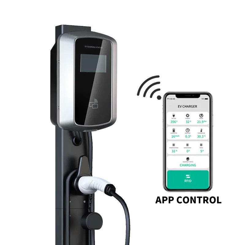 RFID-kaart WiFi Bluetooth Wandgebouwde EV-oplaadstation AC Autolader 16A 380V