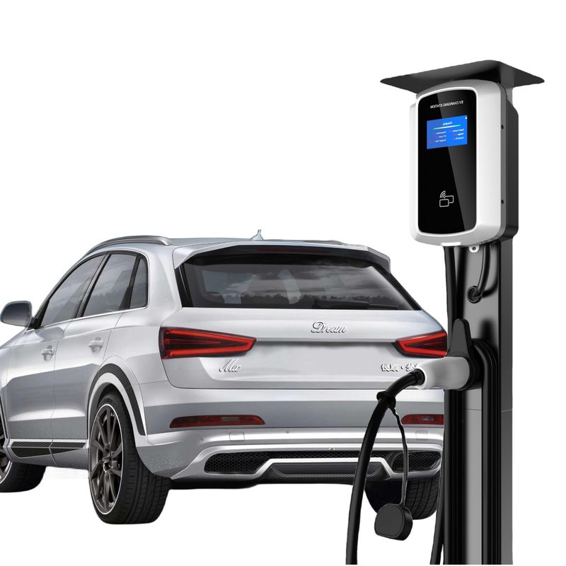 Enig Kanon 16A 32A 4,8“ het Scherm Muur Opgezette EV het Laden Post Verbonden Wifi