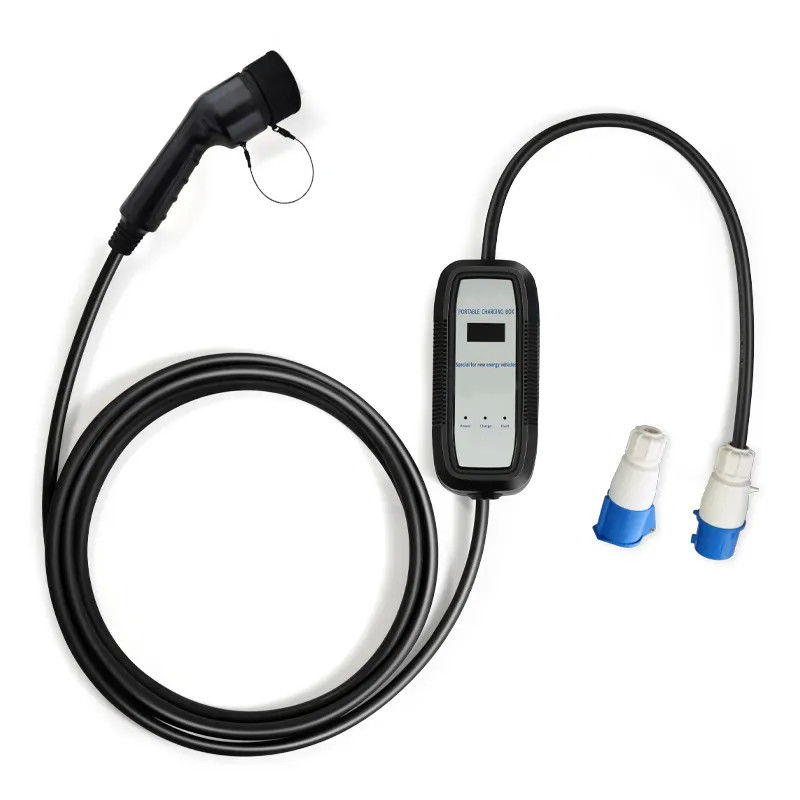 Blikwerend 32A Type 1 en Type 2 Draagbare AC EV-oplader met scherm