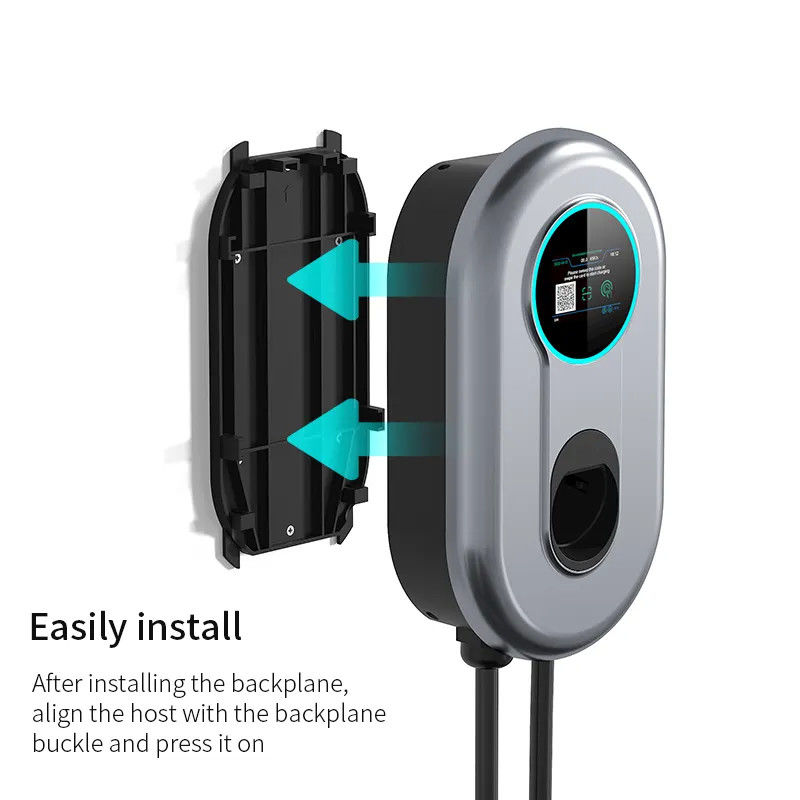 Snelle montage achtergrond Wifi-aangedreven type 1 EV-thuisoplader met TPU-kabel