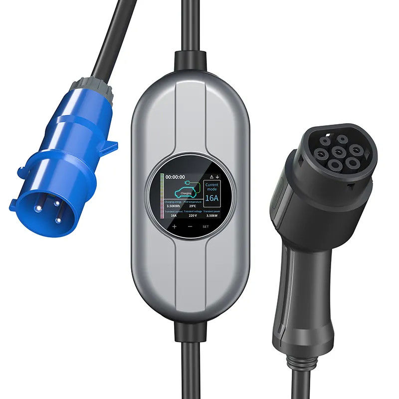 16A 32A 2,5 inch LCD-scherm Draagbaar EV-oplaadstation EV-oplader Type 1 FCC