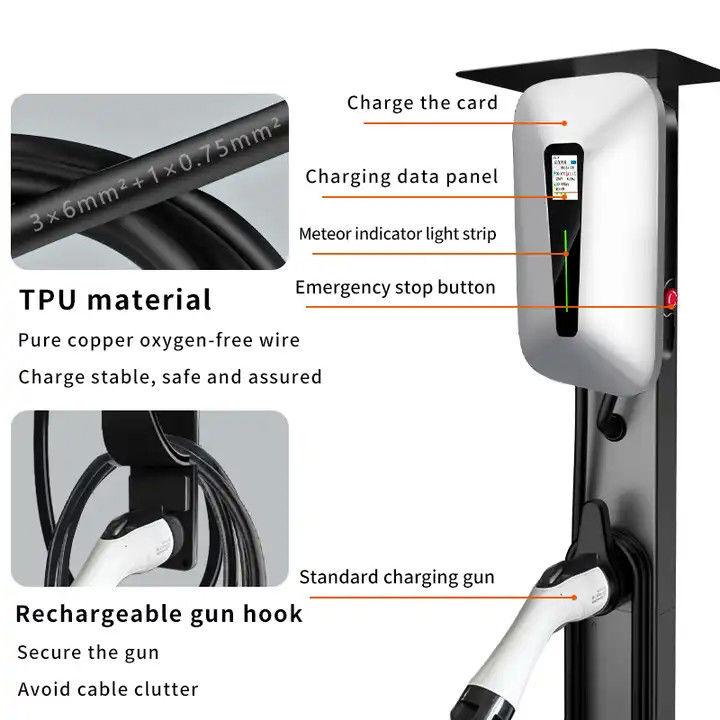 Type 1 en Type 2 RFID LCD-scherm muur EV-oplader voor alle EV-wagens